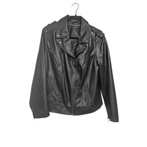 Women's Ellos Faux Leather Bomber Jacket Size 18